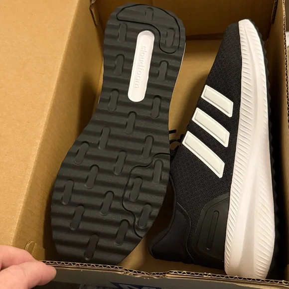 Adidas Woman’s Black X-PLRPATH Athletic Shoes with White Stripes - Picture 7 of 8